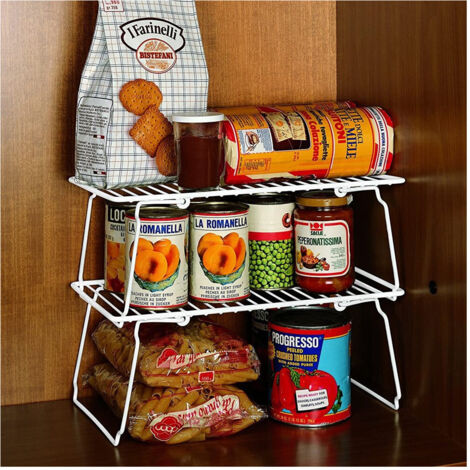 TRADE SHOP - Mensola Salvaspazio Sovrapponibile Organizer Cucina Armadio Mobili Smontabile -