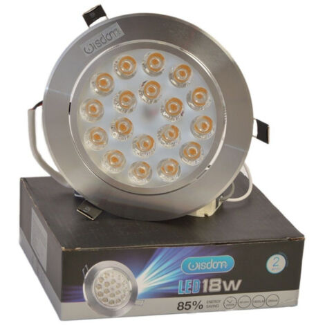 TRADE SHOP - Faretto A Led Orientabile Con Molle Per Incasso Da 18w Luce Bianco Caldo Freddo - -Bianco Caldo      -