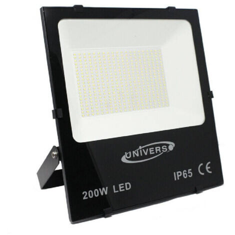 Faro LED Slim Esterno IP65 Vetrineinrete 200W - Luce Bianca 6500K / Calda 3000K / Naturale 4000K, Alluminio Nero Con Staffa, 20000 Lumen