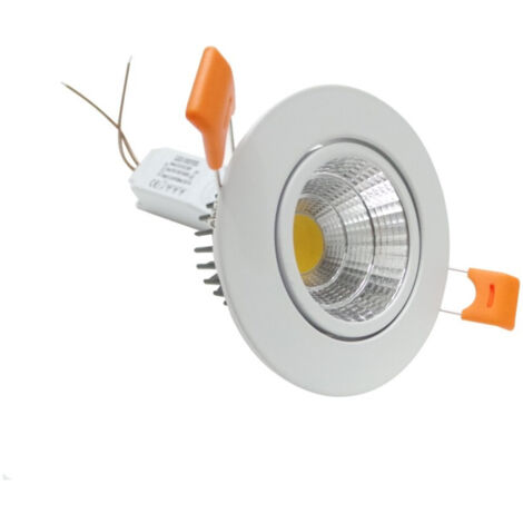 TRADE SHOP - Faretto Led Cob Incasso Molle Alette Cornice Bianca Luce Bianco Calda Fredda 5 W - -Bianco Caldo      -