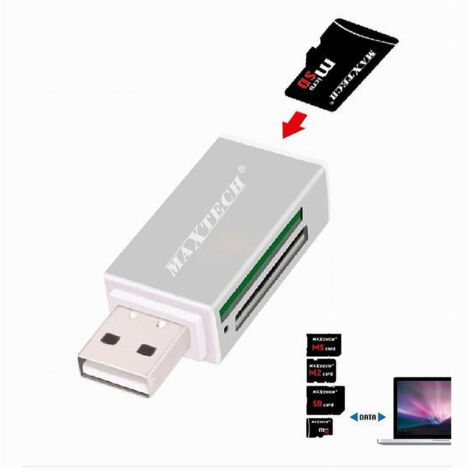 Lettore USB 3.0 per schede di memoria SD / Micro-SD, LinQ - grigio - Italiano