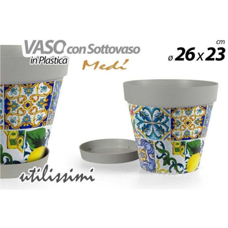 Vaso da esterno liscio tutta capienza 58x58 cm in polietilene viola - Ludovico