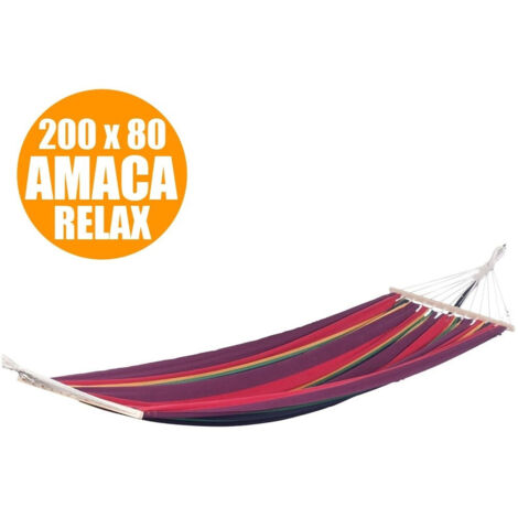 TRADE SHOP - Amaca Singola Da Giardino 200 X 80 Cm Capacita' 100 Kg Colori Assortiti -