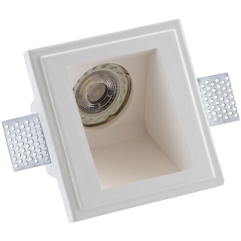 TRADE SHOP - Porta Faretto Gesso Incasso Scomparsa 12x12cm Quadrato Led Luci Controsoffitto - (1/3)