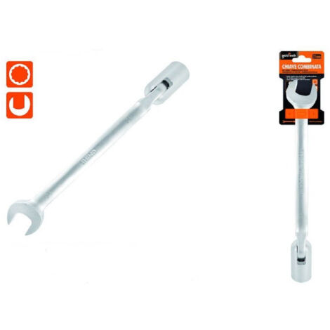 TRADE SHOP - Chiave Combinata 21mm Fissa E A Bussola Poligonale Con Snodo Cromo Vanadio 97568 - (1/2)