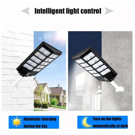 TRADE SHOP - Faro Led Lampione Stradale Con Pannello Solare 1000 W Crepuscolare Con Staffa -
