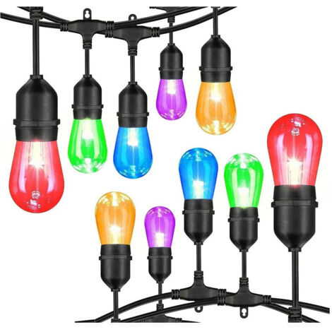 TrAdE Shop Traesio - Catena 10pz Lampade E27 Led Colorate Blu Rossa Gialla Verde Viola Per Catenaria - (1/5)