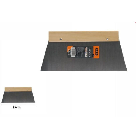 TRADE SHOP - Spatola Trapezoidale Per Stucco In Acciaio Manico In Legno 25 Cm Pittore 53270a -