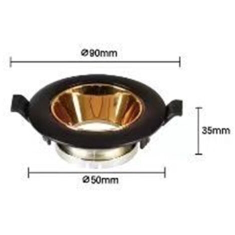 Faretto ad incasso portafaretto nero tondo foro 60mm moderno orientabile supporto lampade GU10 GU5.3 | Leroy Merlin