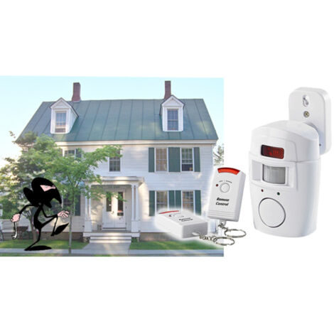 TRADE SHOP - Allarme Antifurto Con Sensore Sirena 105 Db 2 Telecomandi Casa Ufficio Negozio -