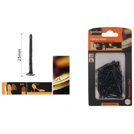 TRADE SHOP - Set Confezione 60 Gr Chiodi Per Scarpe 25mm Neri Per Riparazioni Calzolaio 90891 - (1/2)