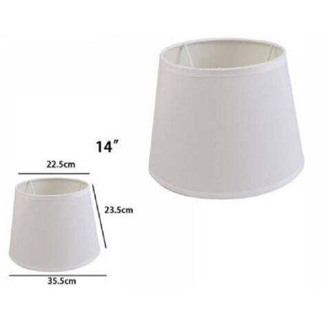 TRADE SHOP - Paralume Conico Cilindro Cappello Ricambio Per Lampada E Applique In Tessuto Tnt - Bianco -14" -