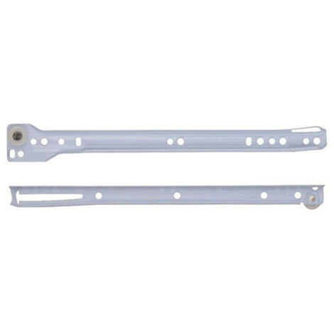 TRADE SHOP - Guide Per Cassetti 2pz Scorrevoli A Rullo Binario Bianche A Estrazione Acciaio - -50 cm -