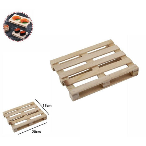 TrAdE Shop Traesio - Mini Pallet Di Legno Bancale Vassoio Piatto Sottobicchiere Buffet 20x15cm 74033a -