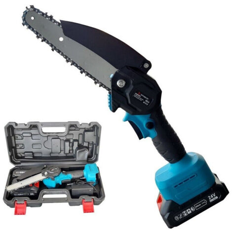 TRADE SHOP - Mini Elettrosega A Doppia Batteria 24v Motosega Elettrica Tagliarami 6'' Pin -
