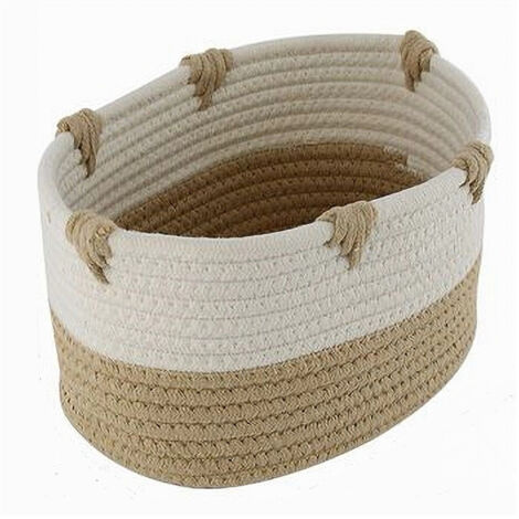 Cestino Per Giochi Animali Domestici - Portaoggetti In Corda Beige/Grigio, Pieghevole - Foto 9