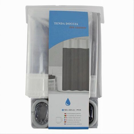 Tenda Da Doccia In PEVA Traslucida, Impermeabile, Lavabile In Lavatrice Ad Asciugatura Rapida Con Ganci 180 X 200 Cm Bianca 96820641