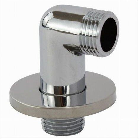 TRADE SHOP - Presa Acqua Curva In Ottone Cromato Per Saliscendi Supporto Per Doccia 59511 - (1/2)