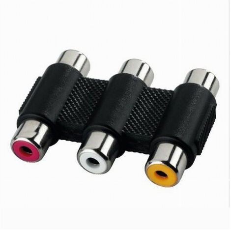 TRADE SHOP - Connettore Adattatore Accoppiatore Audio Video Stereo 3xrca A 3xrca Femmina C-052 - (1/4)