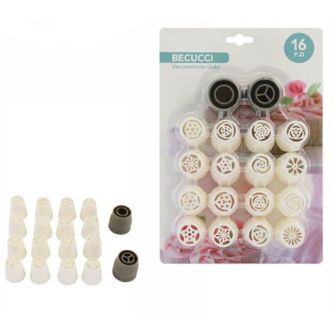 TRADE SHOP - Set 16 Pz Beccucci Sac A Poche Per Decorazione Dolci Biscotti Pasticceria 74137 -