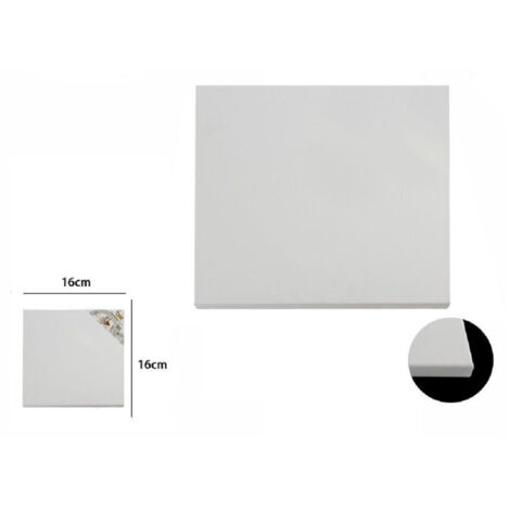 TRADE SHOP - Tela Telaio Per Pittura Bianco 16x16x1.5cm Quadrato Universale Artisti 53411a -