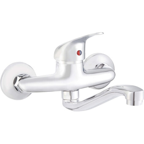 TRADE SHOP - Miscelatore Rubinetto Monocomando Per Bagno Gruppo Vasca Acciaio Cromato -