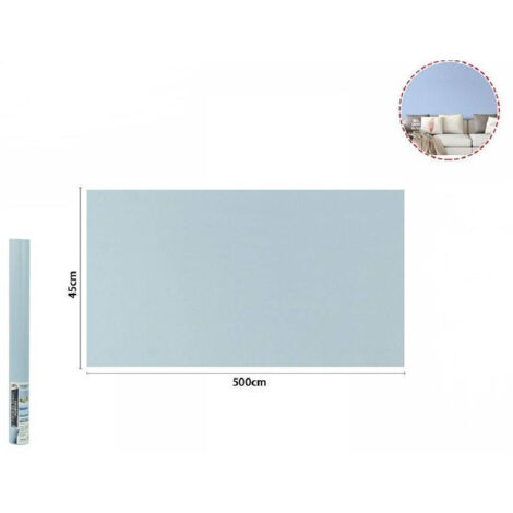 TRADE SHOP - Rotolo Pellicola Adesiva Azzurro Polvere 45cm X 5mt Mobili Carta Da Parati 71122 -