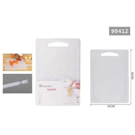 TRADE SHOP - Tagliere Plastica Con Canale Scanalatura 30x20x0.5cm Frutta Verdure Cucina 99412 -