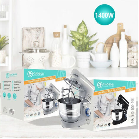 TRADE SHOP - Impastatrice Robot Da Cucina Con Accessori 1400 Watt Mixer Tx-8246 Con Ciotola -
