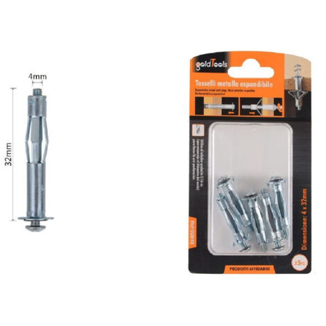 Kaela - Set 5 Pz Tasselli Metallici Espandibili Viti A Espansione Stile I 4 X 32mm 92848 - (1/2)