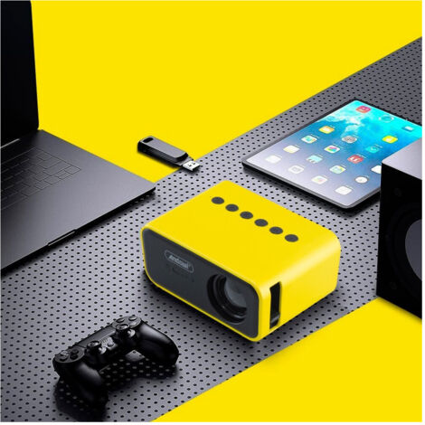 TRADE SHOP - Proiettore Portatile Mini Ultra Hd Con Telecomando Compatibile Con Android E Ios -