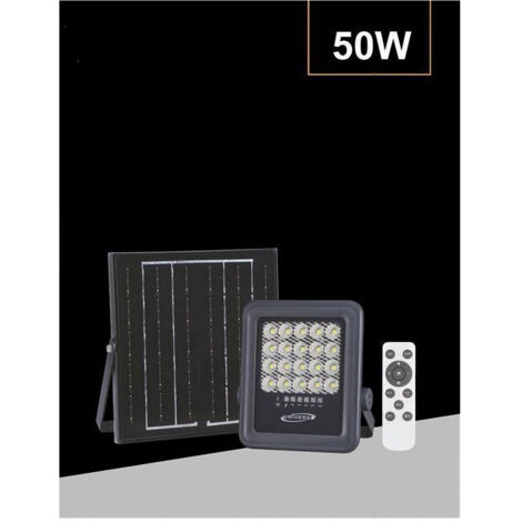 TrAdE Shop Traesio - Faro A Led 50 Watt Con Pannello Solare Luce Naturale 4000k Telecomando Tk09-50w - (1/3)