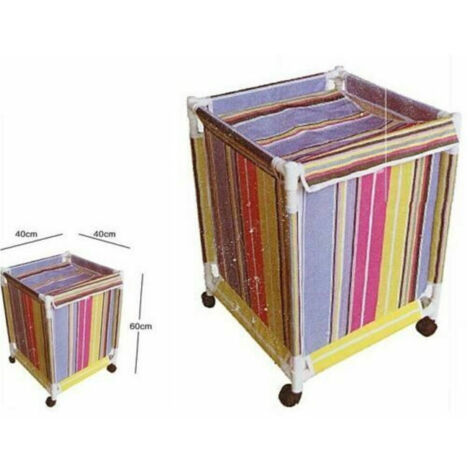 TRADE SHOP - Cesto Contenitore Porta Biancheria Bucato Con Ruote Rotelle Panni Sporchi Bagno -