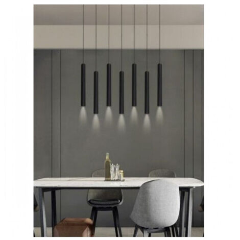 TRADE SHOP - Lampadario A Sospensione Design Moderno Cilindro Soffitto Attacco Gu10 Ip20 A61 - Nero