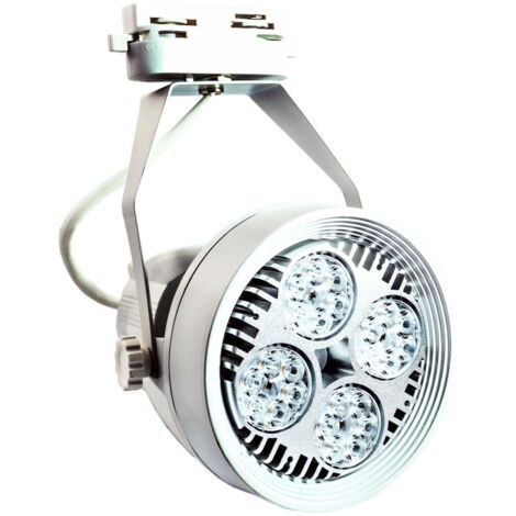 TRADE SHOP - Track Light Con Lampada Par 40 Watt Ventilata Attacco E27 Con Portalampada - Bianco