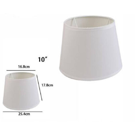 TRADE SHOP - Paralume Conico Cilindro Cappello Ricambio Per Lampada E Applique In Tessuto Tnt - Bianco   -10"   -