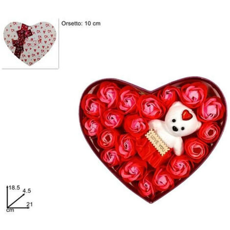 ISuperb Scatola Portaanelli 3D Con Rosa Che Si Apre - Rossa, 12x6,5 Cm - Astuccio Regalo Per Fidanzamento, San Valentino, Matrimonio