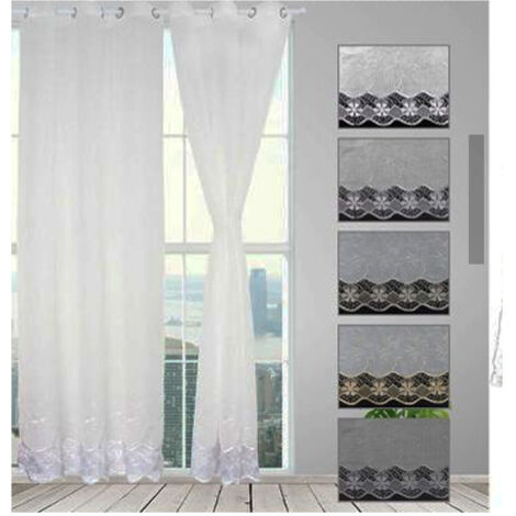 TRADE SHOP - Tenda Tiziana Pannello Singolo 6 Borchie Porta Finestra Cucina Bastone 140x280cm -