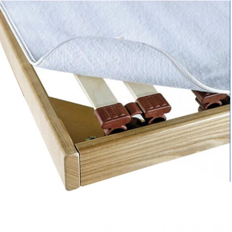 TRADE SHOP - Set 2 Pz. Coprirete 1 Piazza Trapuntato Con Laccetti Di Fissaggio 90x195cm -