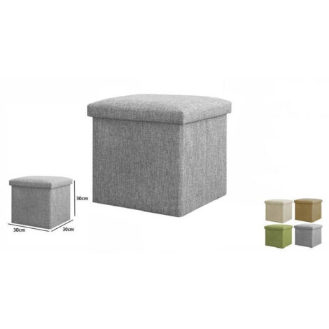 TRADE SHOP - Pouff Puff Pouf Contenitore Imbottito Con Seduta In Tessuto 30 X 30 X 30cm 69585 -