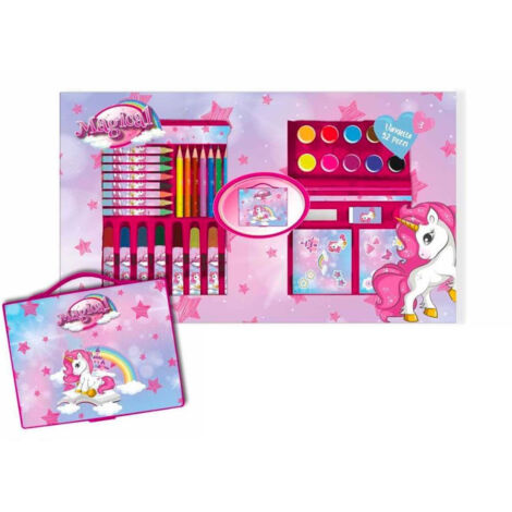 Kit Artistico Unicorno Per Bambine - 56 Pezzi Con Pennarelli Profumati, Pastelli E Adesivi - Foto 9