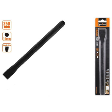 TRADE SHOP - Scalpello Piatto Attacco Esagonale In Acciaio 250x16 Mm Utilizzo Su Pietra 57016 -