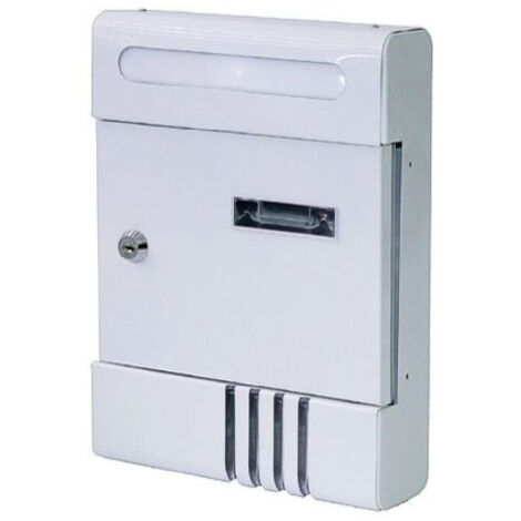 TRADE SHOP - Cassetta Postale In Metallo Porta Lettere Chiave Buca Posta H2803 Bianca 56848 -