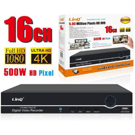Linq - Dvr Digital Video Recorder 16 Canali 5mpx Ahd Full Hd 1080p 4k 500w Ahd50016 - (1/2)