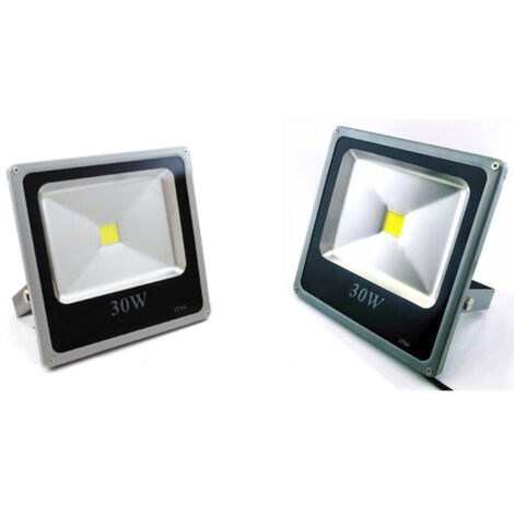 TrAdE Shop Traesio - Faro Faretto A Led Ultra Slim A Luce Calda Fredda Rgb Da Per Esterno Ip65 220v - -Bianco Caldo-30 Watt -Slim -