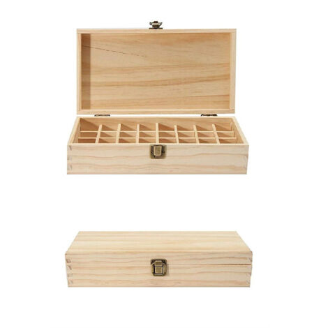 TRADE SHOP - Scatola Cassettiera Legno Porta Oli 18 Scomparti Cofanetto Minuterie Portagioie -