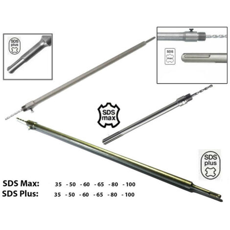TRADE SHOP - Asta In Acciaio Per Fresa A Tazza Carotatrice Con Attacco Sds Max O Sds Plus Cm -   -SDS Plus 11 cm   -