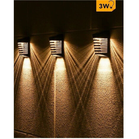 TRADE SHOP - Applique Led Ricaricabile 3watt Con Pannello Solare Ip65 Luce 3000k 6500k Yh0614 - -Bianco Caldo -