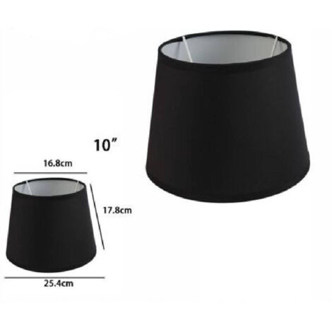 TRADE SHOP - Paralume Conico Cilindro Cappello Ricambio Per Lampada E Applique In Tessuto Tnt - Nero -10" -