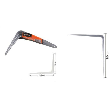 TRADE SHOP - Set 2pz Reggimensola Supporto Staffa Triangolo Mensola Metallo 10cm Grigio 91260 -